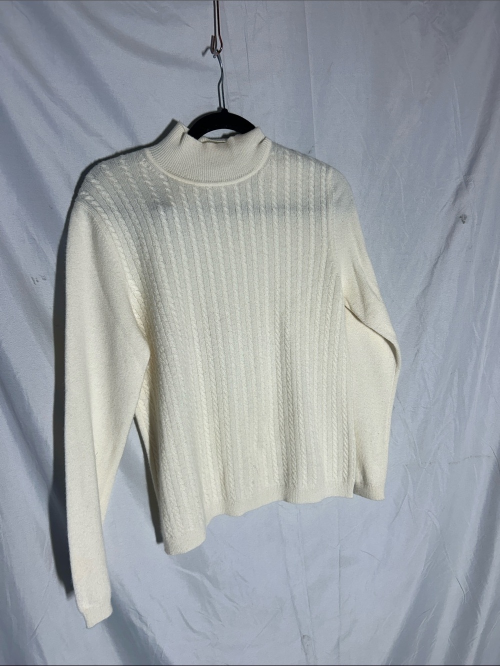 Nordstrom Cream Cable Mock Neck Sweater